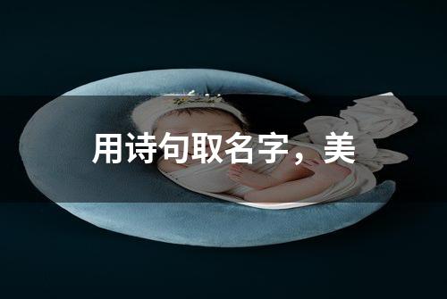 用诗句取名字，美